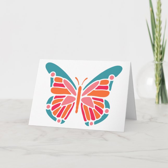 Stylisierte Butterfly-Grußkarte Karte (Vorderseite)