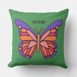 Stylisierte Butterfly-Kissen für Monogramm Kissen