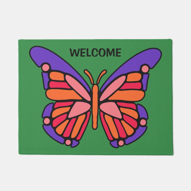 Stylisierte Butterfly-Matten für Text und Farbe Fußmatte (Vorderseite)