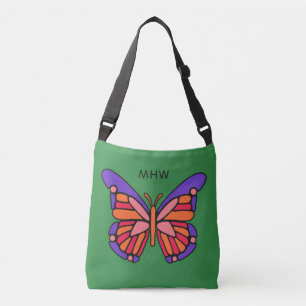 Stylisierte Butterfly-Monogramm-Taschen Tragetaschen Mit Langen Trägern