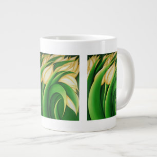 Stylisierte leuchtende gelbe Tulips Jumbo-Tasse
