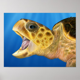 Stylisierte Loggerhead Open Mouth Poster