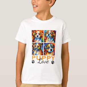Stylisierte Niedliche Welpen T - Shirt