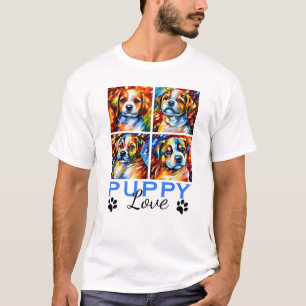 Stylisierte Niedliche Welpen T - Shirt