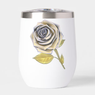 Stylisierte Oversifizierte Rose - Gelbes Gold