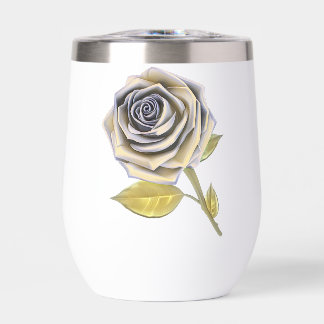 Stylisierte Oversifizierte Rose - Gelbes Gold