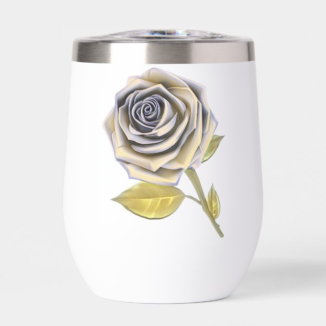Stylisierte Oversifizierte Rose - Gelbes Gold (Vorderseite)
