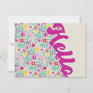 Stylisierte Protea Floral Millefleur Hallo Gruß Postkarte