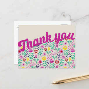 Stylisierte Protea Floral Millefleur Vielen Dank Postkarte