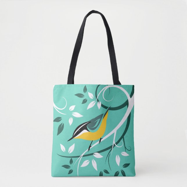 Stylisierte Rote Nuthatch Tasche (Vorderseite)