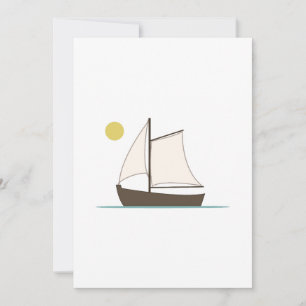 Stylisierte Sailboat Illustration Einladung