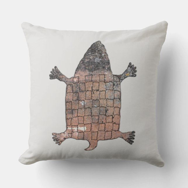 Stylisierte Schildkröte - Mimbres Pottery Design Kissen (Vorderseite)