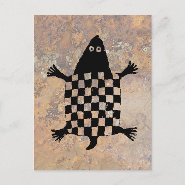 Stylisierte Schildkröte - Mimbres Pottery Design Postkarte (Vorderseite)