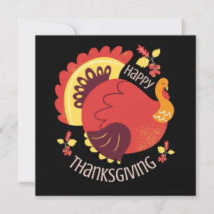 Stylisierte Sitting Turkey Fall Happy Thanksgiving Karte