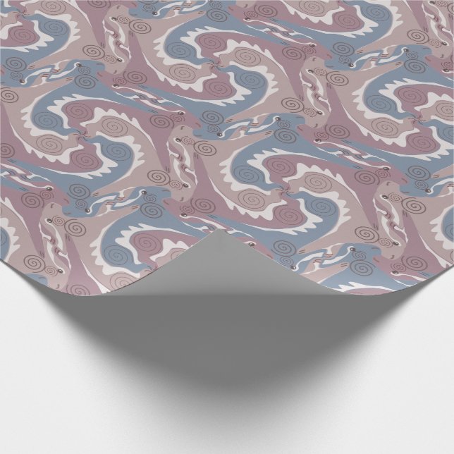Stylisierte Swirling Hares Tesselung 1 Wrapping P Geschenkpapier (Ecke)