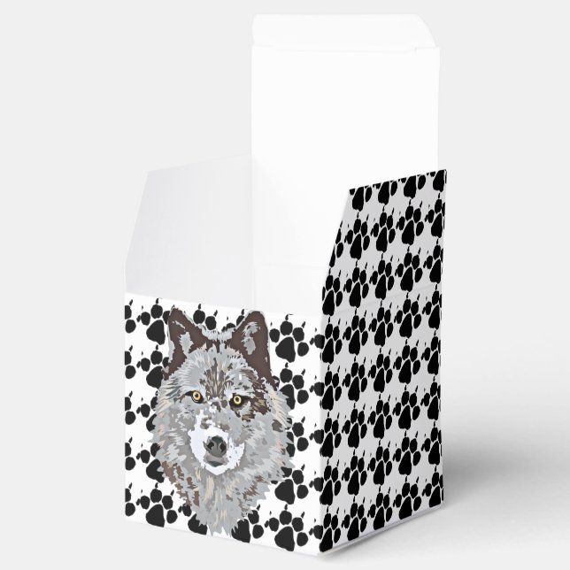 Stylisierte Wolf Head Geschenkschachtel (Geöffnet)
