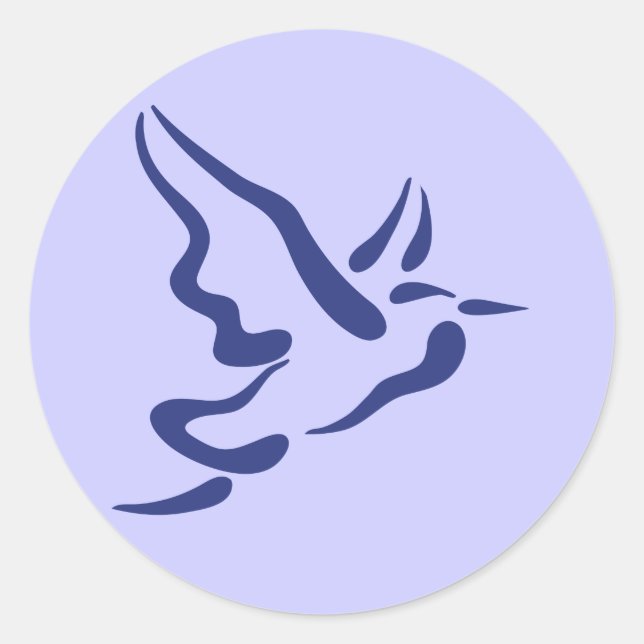 Stylisierter Heron in Flight Runder Aufkleber (Vorderseite)