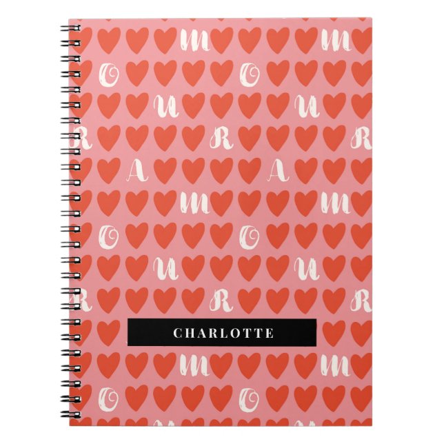 Stylist Amour Heart Notebook Valentine Geschenke Notizblock (Vorderseite)