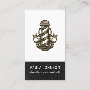 Stylist Barber Pole Ernennung Leather Visitenkarte