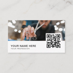 Stylist Beruflicher Bar QR-Code für Friseursalon Visitenkarte