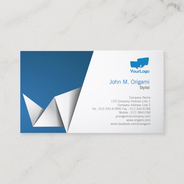 Stylist Card Origami Falten Visitenkarte (Vorderseite)