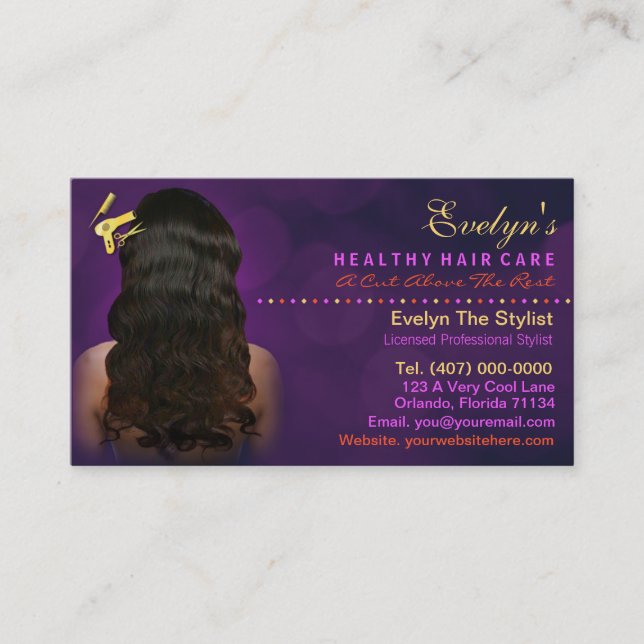 Stylist des Haaresalons - Afrikanischer Amerika -  Terminkarte (Vorderseite)