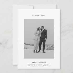 Stylist Eins Foto Schreibmaschine Minimalist Save The Date