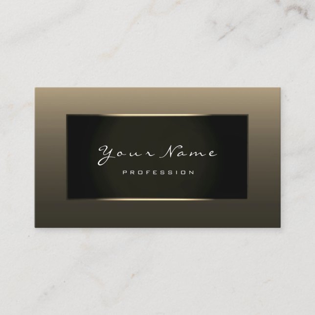 Stylist Fashion Blogge Champagne Imitate Gold Blac Visitenkarte (Vorderseite)