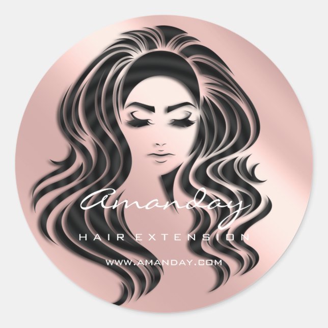 Stylist für Haarverlängerung Makeup Artist Blush Runder Aufkleber (Vorderseite)