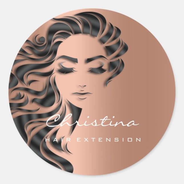 Stylist für Haarverlängerung Makeup Eyelash Kupfer Runder Aufkleber (Vorderseite)