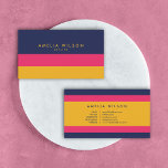 Stylist für lebendige Farbblöcke - Social Media Visitenkarte<br><div class="desc">Lass den Menschen, die Sie im realen Leben kennen, wie Sie und Ihre Arbeit/Ihr Portfolio online mit dieser stilvollen Farbblock Social Media Business Card in lebendiges Blau, Rosa und Gelb zu finden. Diese lebendige Social-Media-Karte ist ideal für alle, die einen Farbspass in ihren Karten suchen: Berater, Innenarchitekten, Makeup-Künstler, Mode-Stylist, Hair...</div>