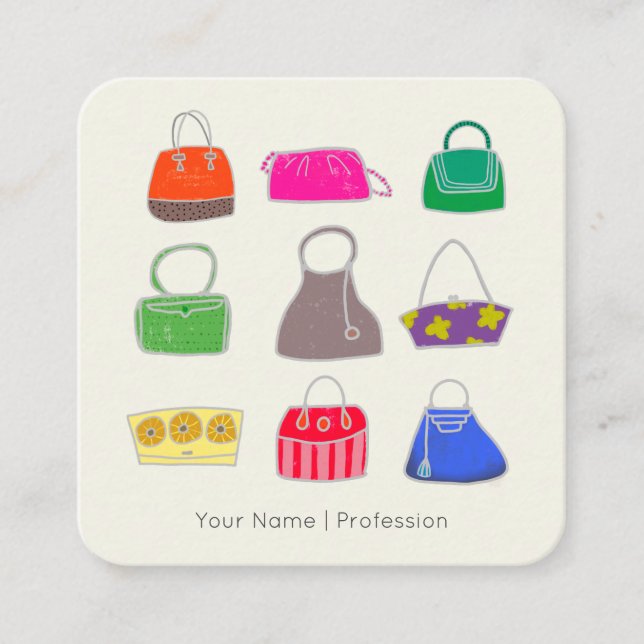 Stylist für Mode Purses Quadratische Visitenkarte (Vorderseite)