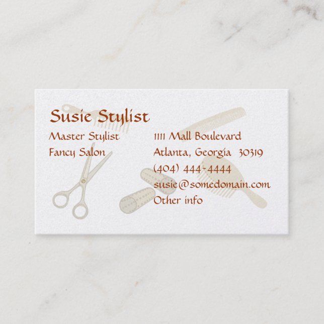Stylist-Geschäfts-Karte Visitenkarte (Vorderseite)