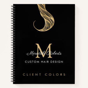 Stylist Gold Black Monogram Notizbuch