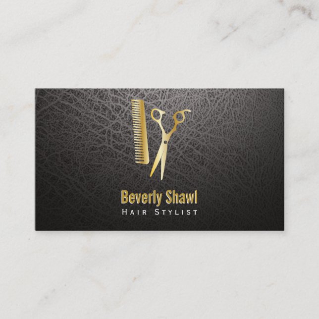 Stylist/goldene Schafe und Kamm Visitenkarte (Vorderseite)
