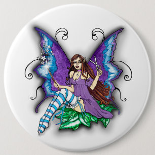 Stylist-Hair Dresser Fairy Button