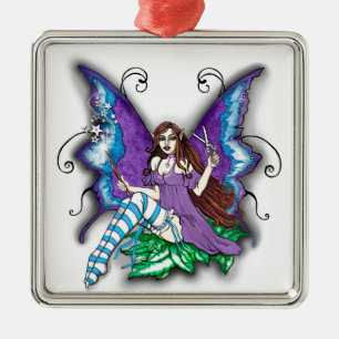 Stylist-Hair Dresser Fairy Ornament Aus Metall