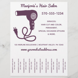 Stylist im Friseur Flyer, Abreißen von Streifen Flyer