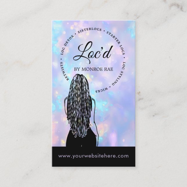 Stylist Loc Beauty & Hair Salon Loctitian Lila Visitenkarte (Vorderseite)