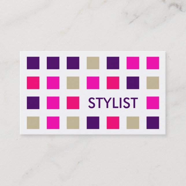 STYLIST (Mod-Quadrate) Visitenkarte (Vorderseite)