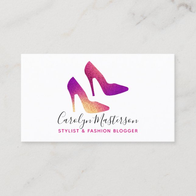 Stylist-Modeblogger-hohe Fersen-bezaubernder Visitenkarte (Vorderseite)
