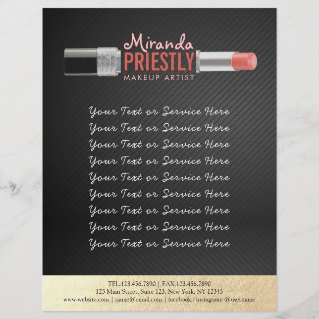 Stylist Modern Makeup Artist Beauty Salon Lipstick Flyer (Vorne)
