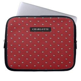 Stylist Niedlich süße, rote Herzmuster Monogramm G Laptopschutzhülle