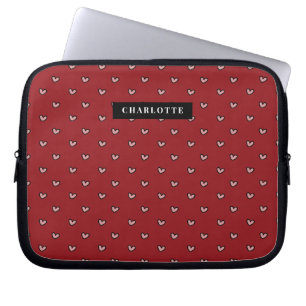 Stylist Niedlich süße, rote Herzmuster Monogramm G Laptopschutzhülle