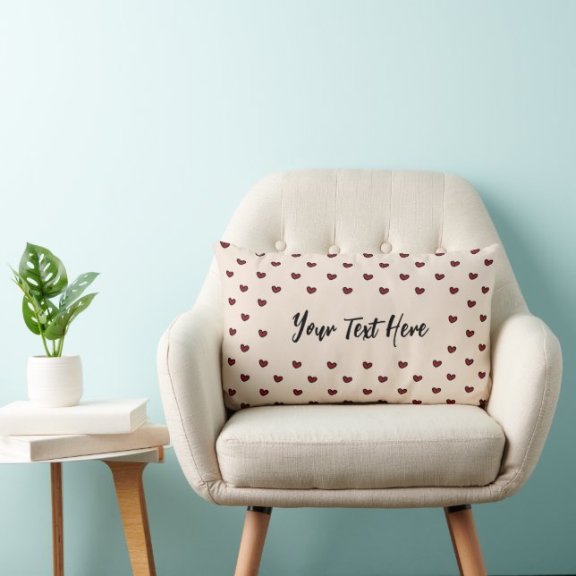 Stylist Niedlich Sweet Red Heart Muster Monogramm Lendenkissen (Stuhl )