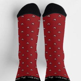 Stylist Niedlich Sweet Red Heart Muster Monogramm Socken