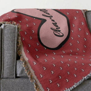 Stylist Niedliches Herzmuster Monogramm Personalis Decke