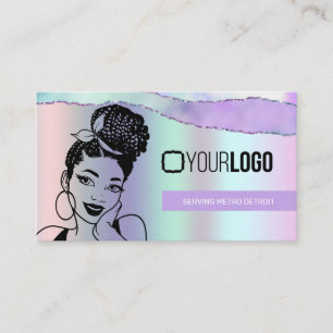 Stylist Pastel Lila Metallic Ihr Logo  Visitenkarte
