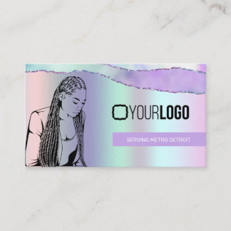 Stylist Pastel Lila Metallic Ihr Logo Visitenkarte