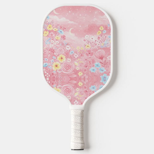 Stylist Pink Floral Pickleball Paddel Schläger (Vorderseite)